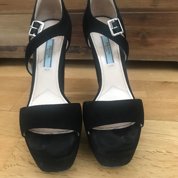 REAL Prada black suede platforms. 6.5 or 7 - Picture 14 of 16